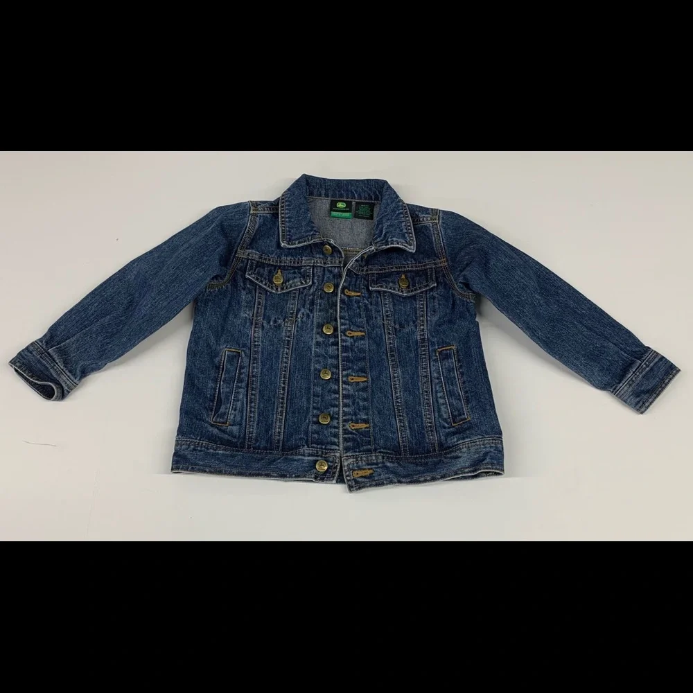 John Deere Youth Denim Blue Jean Jacket-Cap M 5-6